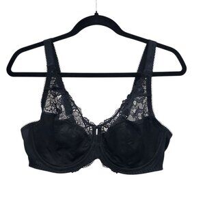 Delimira W578 Beauty Lace Minimizer Black Full Figure Underwire Bra NWT Size 40C